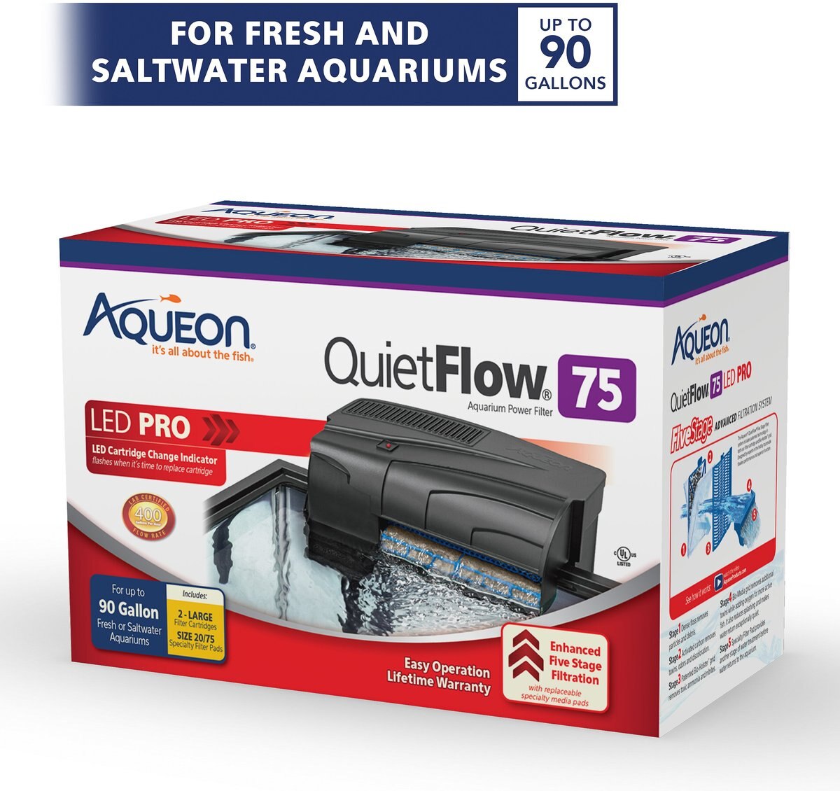 Aqueon QuietFlow LED PRO Aquarium Power Filter