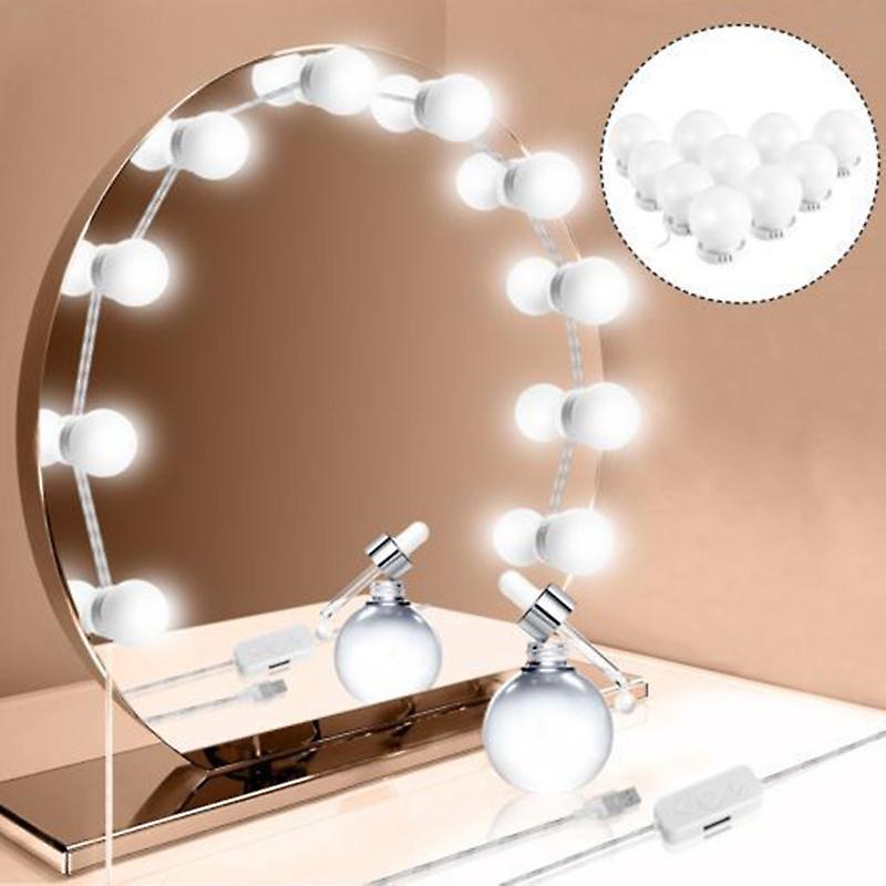 10 Led Dimmable Mirror Light Usb Power Supply 7000k Light Bulb String For Makeup Dressing Table