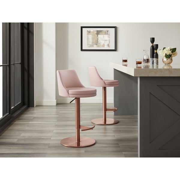 ELEMENT Brushed Rose Goldtone Stainless Steel Swivel Stool - N/A