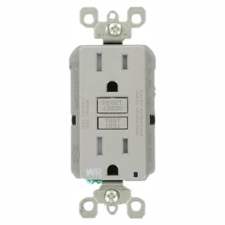 Leviton 15 Amp 125-Volt Duplex Self-Test Tamper ResistantWeather Resistant GFCI Outlet Gray (6-Pack) VG6-GFWT1-HG6