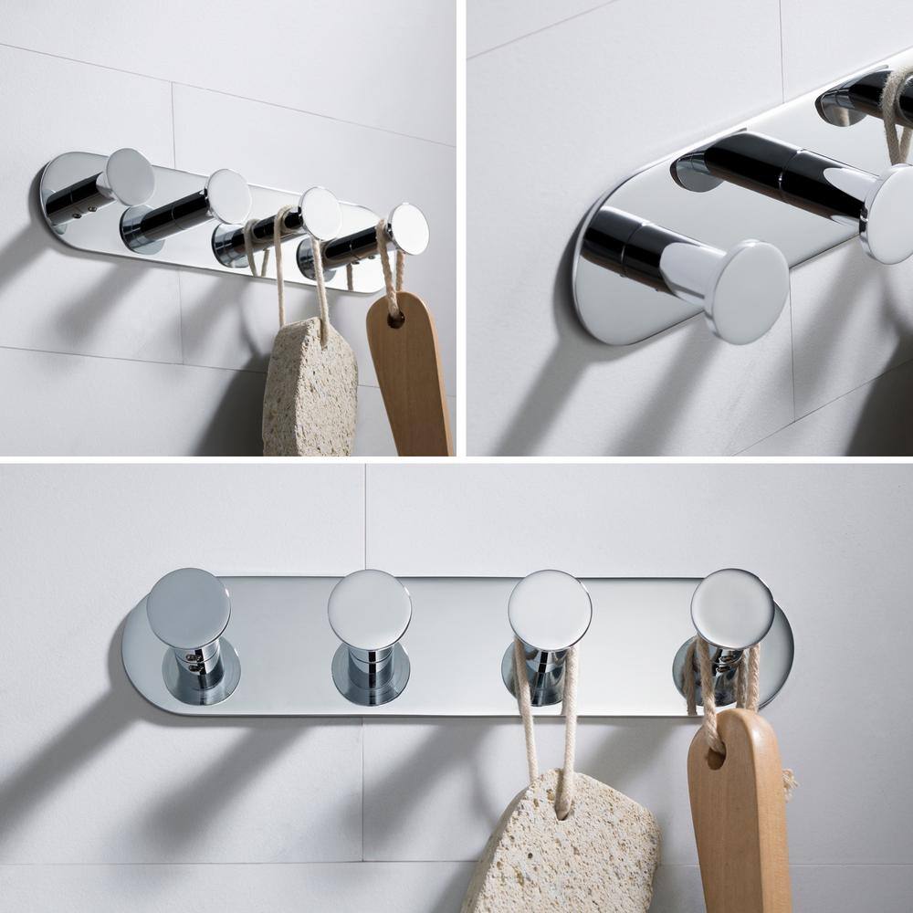 KRAUS Elie Bathroom Robe and Towel Hook Rack with 4-Hooks in Chrome KEA-18804CH