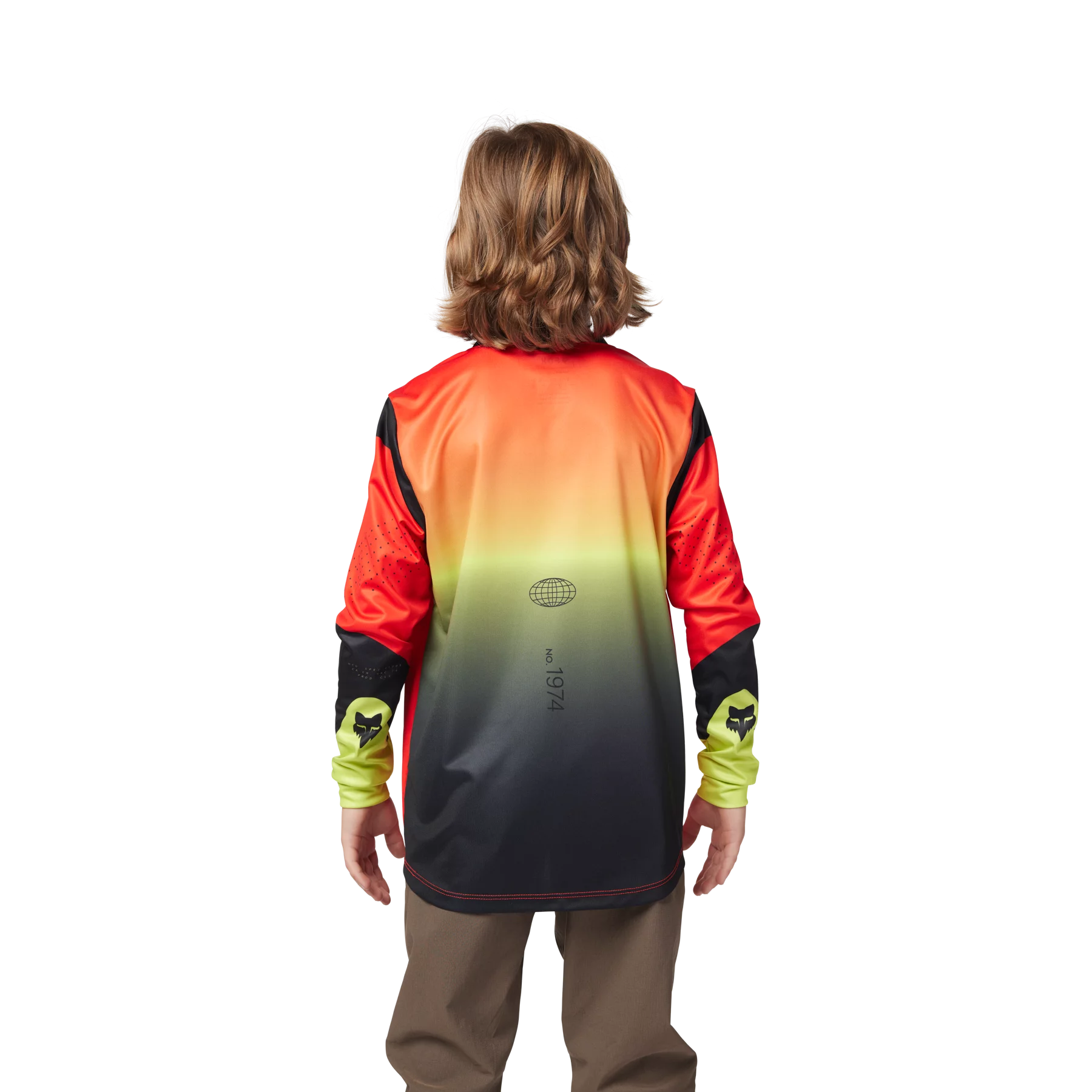 Fox Racing Ranger Long Sleeve MTB Jersey - Revise - Youth - Red-Yellow