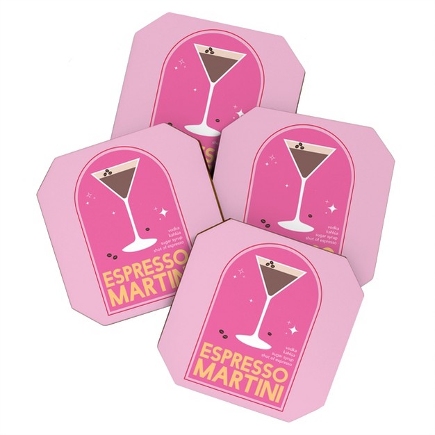 April Lane Art Espresso Martini Cocktail I Coaster Set Deny Designs