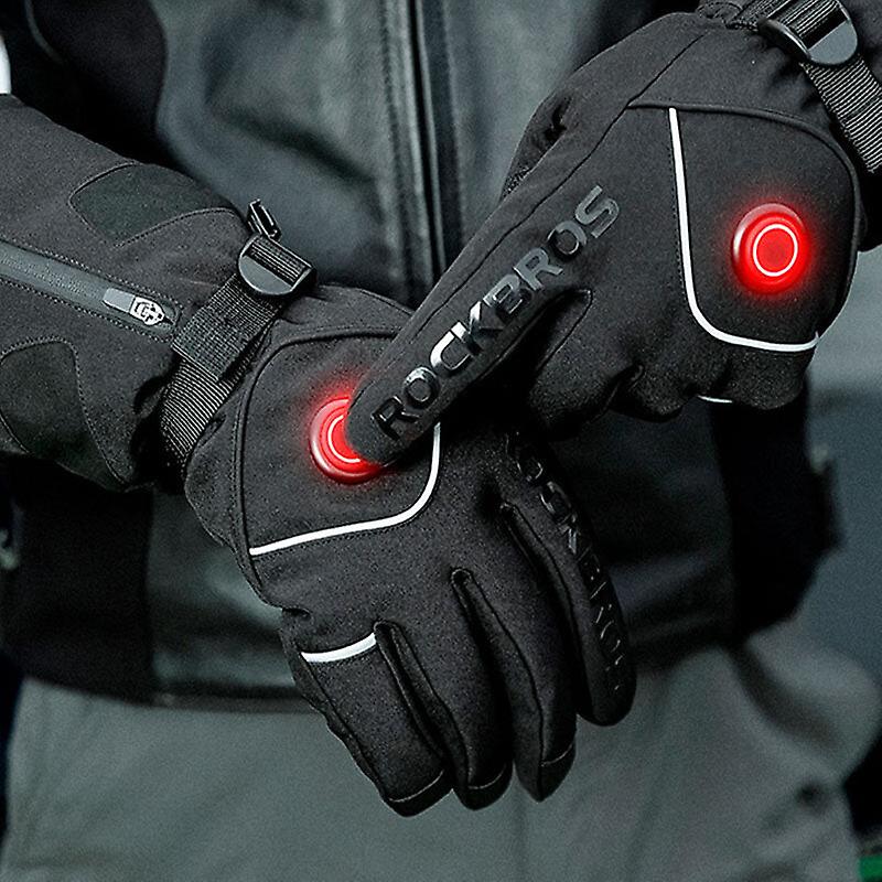 Intelligent electric heating gloves three temperature control charging heating touch screen thick warm winter outdoor sports riding heating gloves