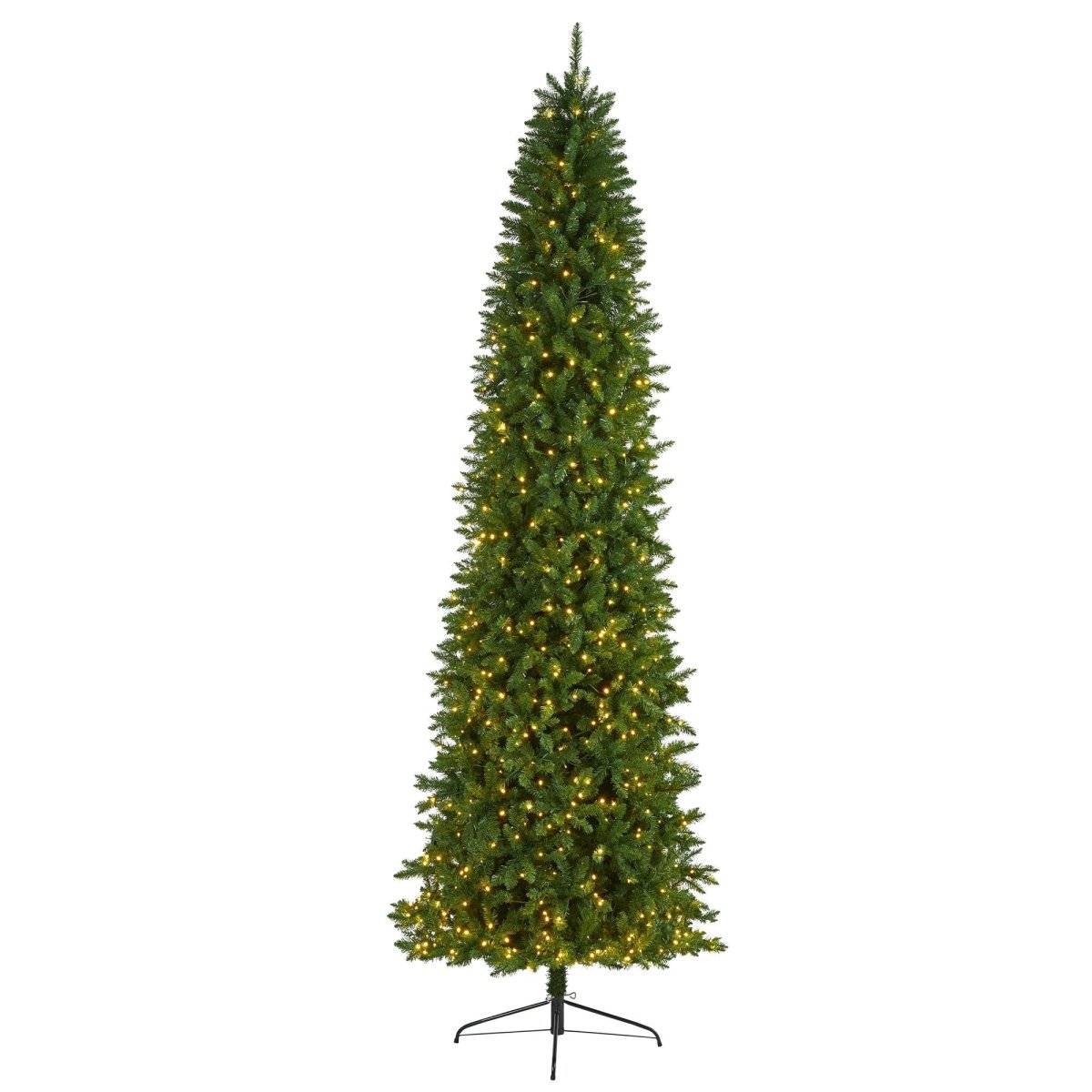 10’ Slim Pine Artificial Christmas Tree with 800 Clear LED Lights