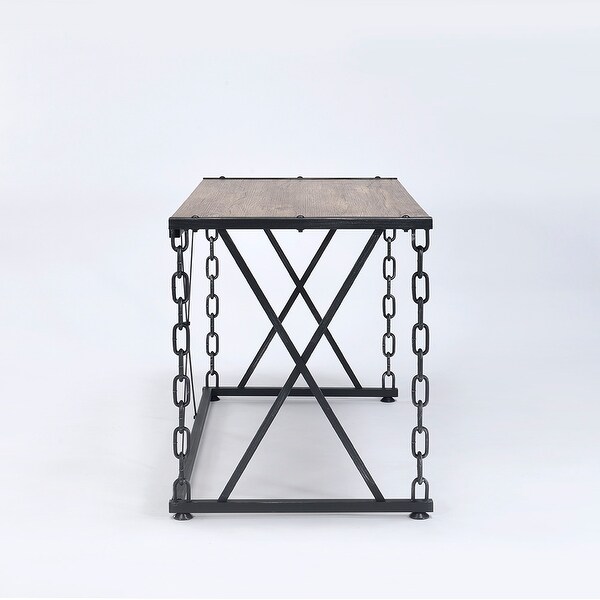 Industrial Style Industrial Chain Metal Base Operation Table， Suitable for Living Room， Foyer