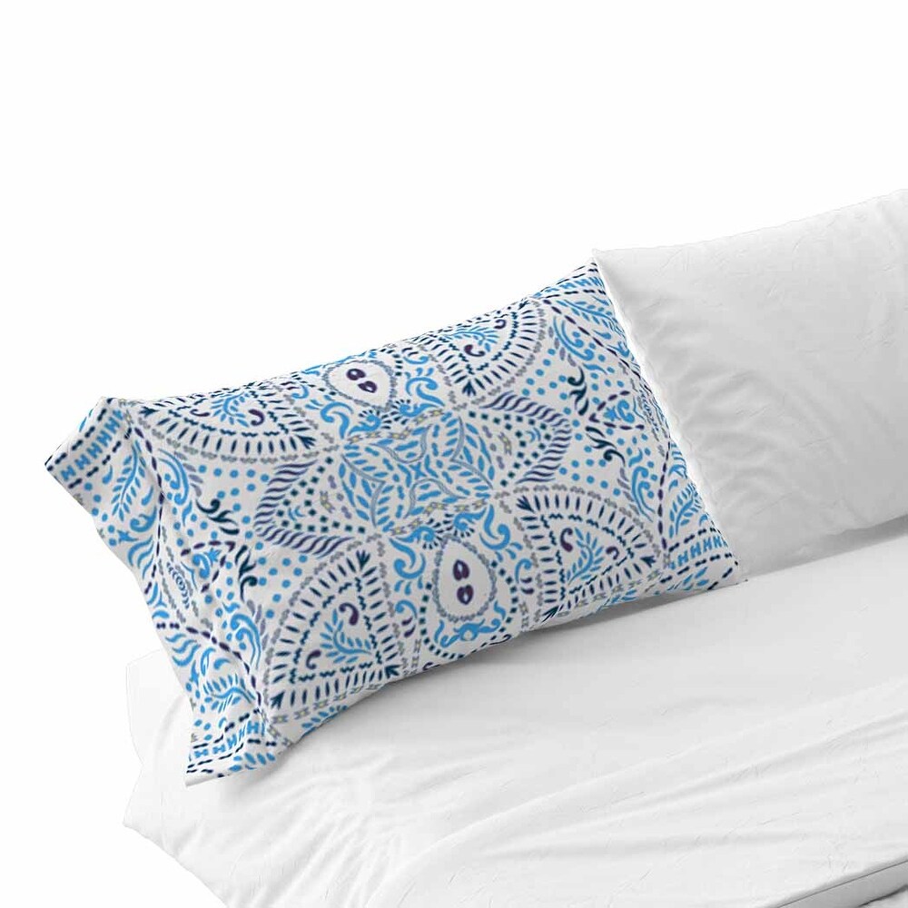 Free People Paisley Pillow Case 30x20 in Blue  White  Yellow