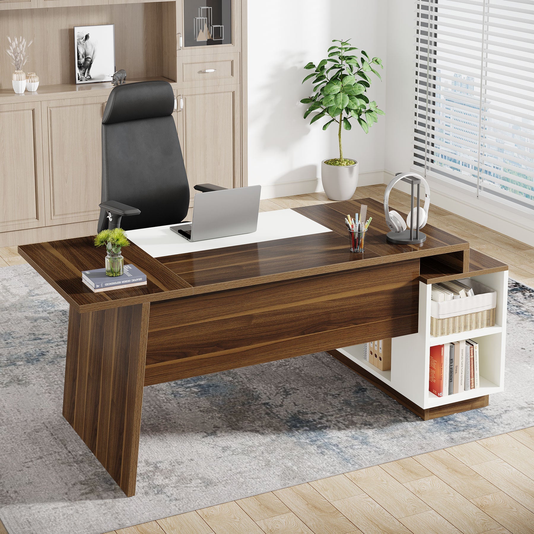 L-Shaped Executive Desk, 70.5