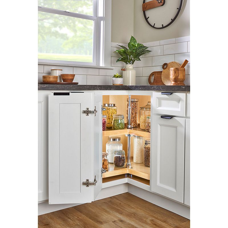 Rev-A-Shelf 28 Lazy Susan Kidney Shaped 2-Shelf Kitchen Cabinet， 4WLS472-28-52