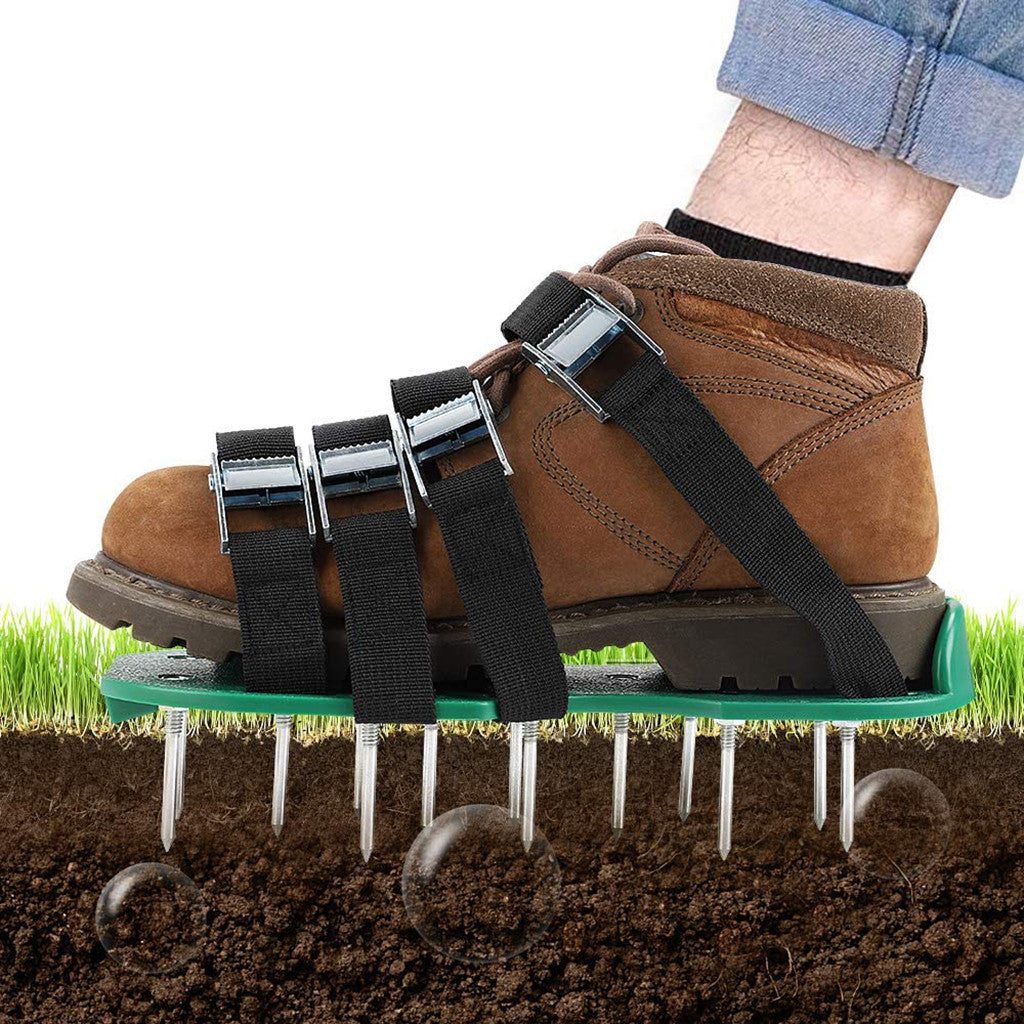 TOYFUNNY Adjustable Straps Yard Lawn Aerator Sandals Aerating Loose Shoes