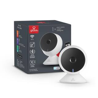 Globe Electric Wi-Fi Smart 720p White Indoor Security Surveillance Camera 50054