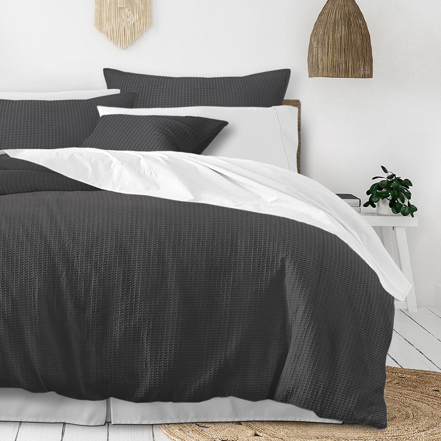 Classic Waffle Gray Bedding