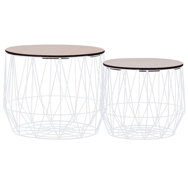 vidaXL Coffee Table 2 pcs White