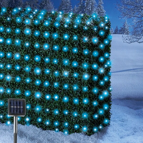 Outdoor Solar LED Christmas Net Lights with Steady or Flashing Modes