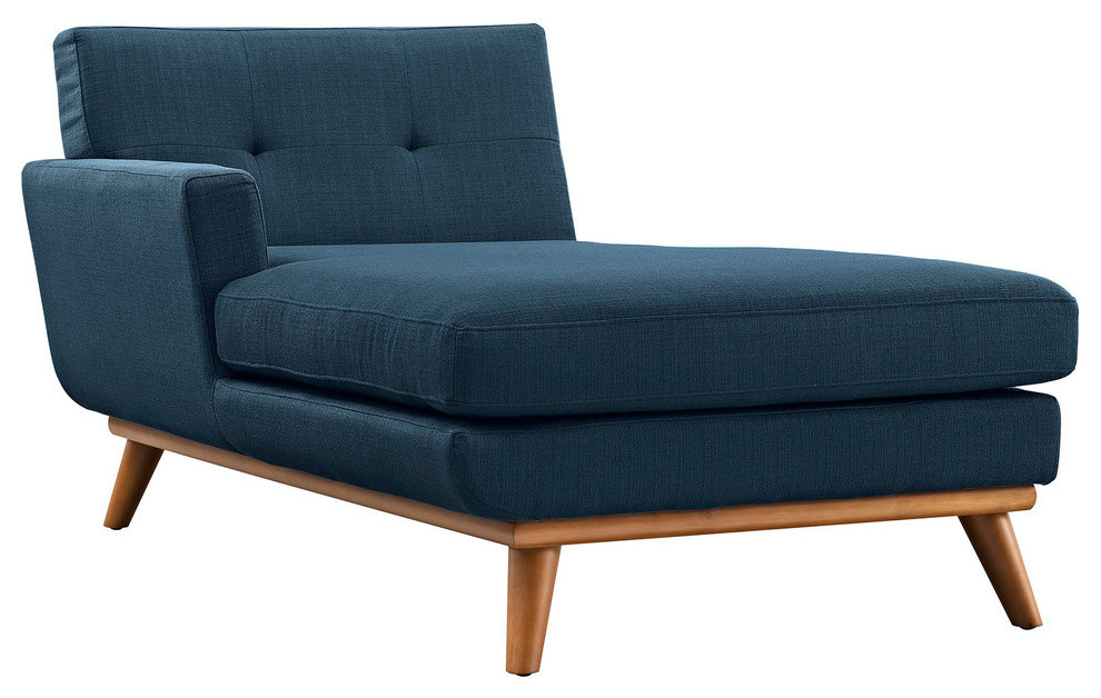 Modern Contemporary Left Arm Chaise  Navy  Fabric   Midcentury   Indoor Chaise Lounge Chairs   by House Bound  Houzz