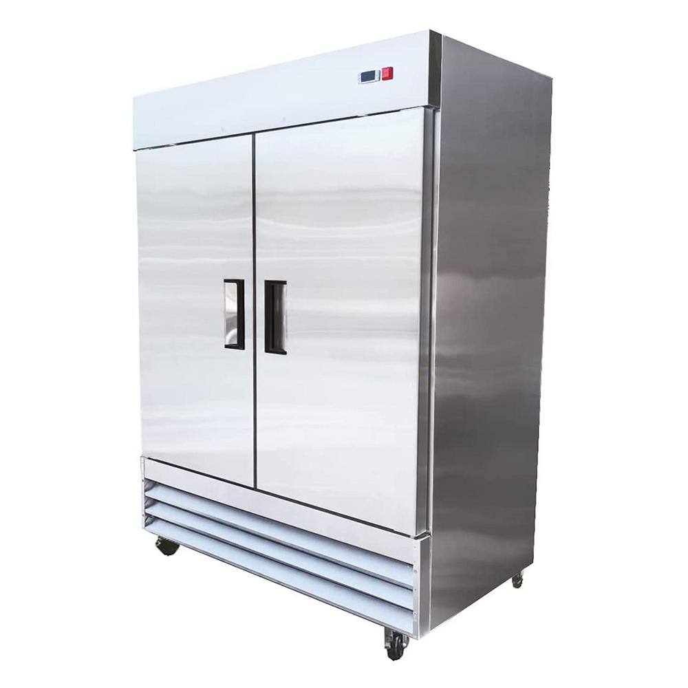 Cooler Depot 54 in. W 47 cu. ft. Frost-free Two Door Commercial Reach In Upright Freezer in Stainless Steel cd-54f