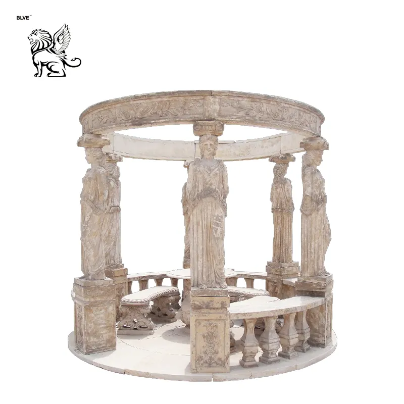 factory supply european style round metal gazebo with stone MGA 13