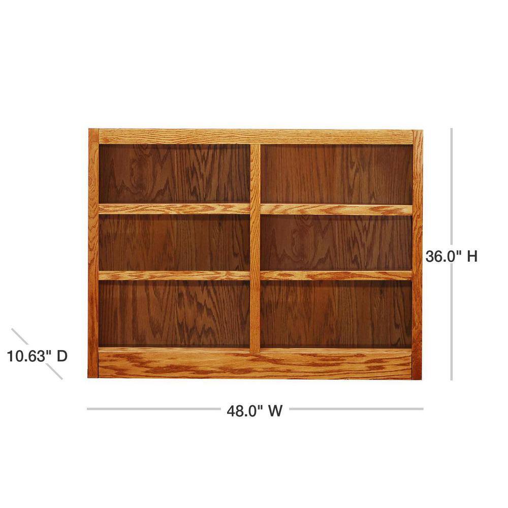 Concepts In Wood 36 in. Dry Oak Wood 6-shelf Standard Bookcase with Adjustable Shelves MI4836-D