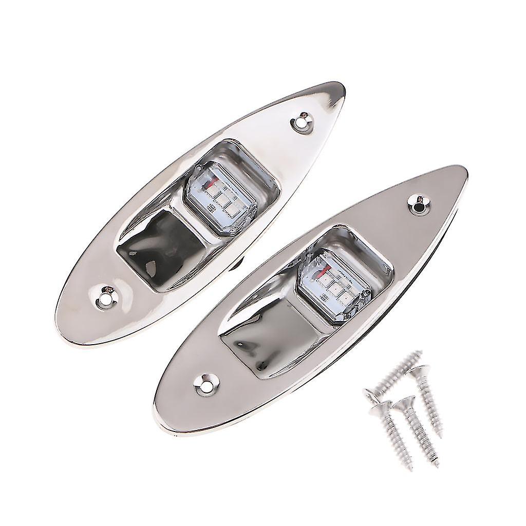 Navigation Lights Waterproof Pontoon Boat Teardrop Side Bow Lamps Stern Light， Dc 12v， Stainless Steel