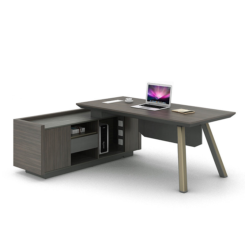 KAISON Executive Desk with Reversible Return 2M - Brown Grey