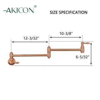 Akicon Wall-Mounted Pot Filler Faucet in Copper AK288C