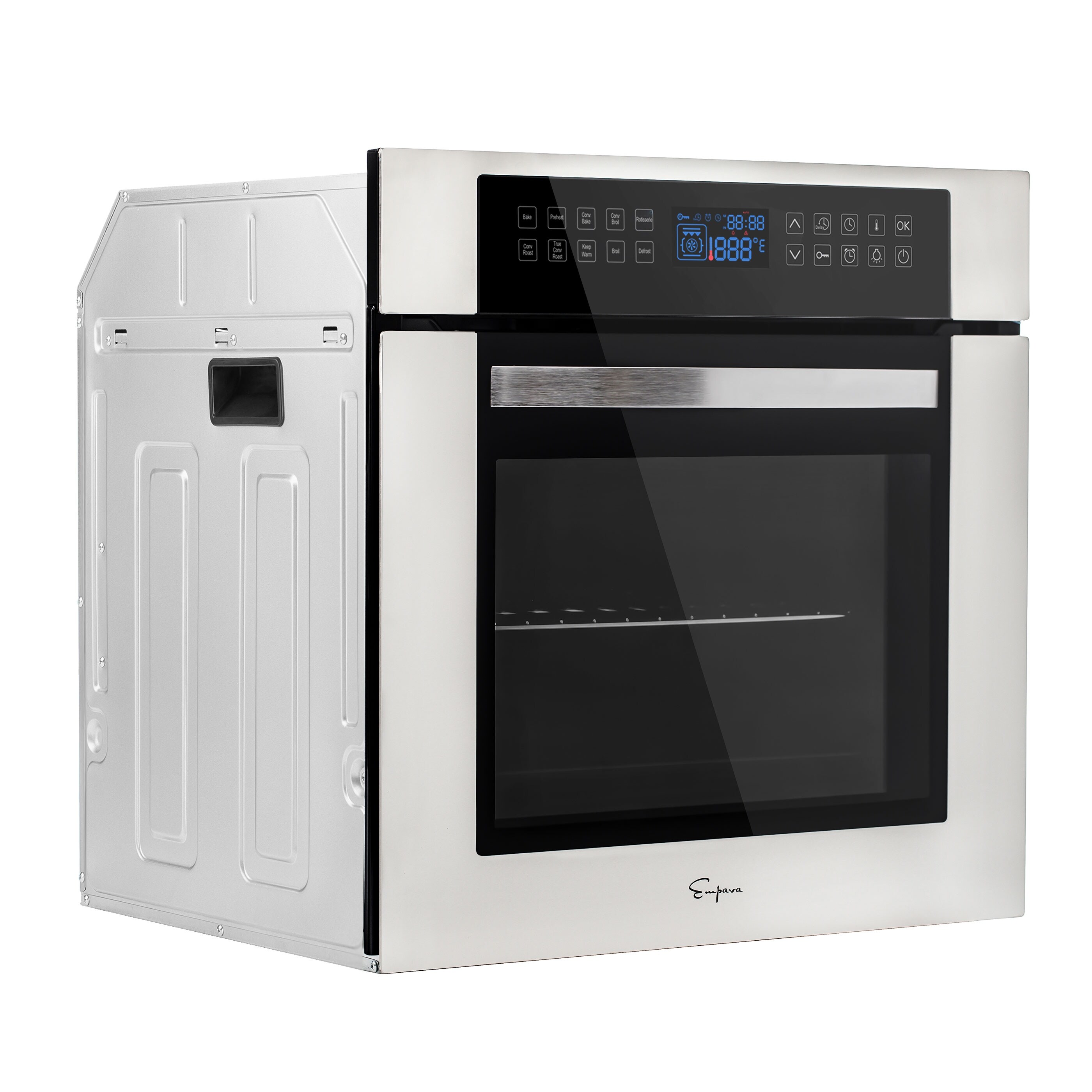 24-in Single Electric Wall Oven with Convection Fan in Stainless Steel