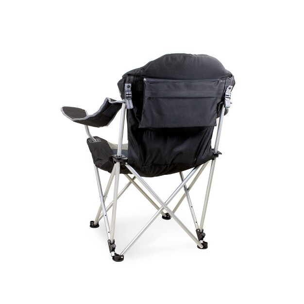 Picnic Time Reclining Camp Chair With Carrying Case Black