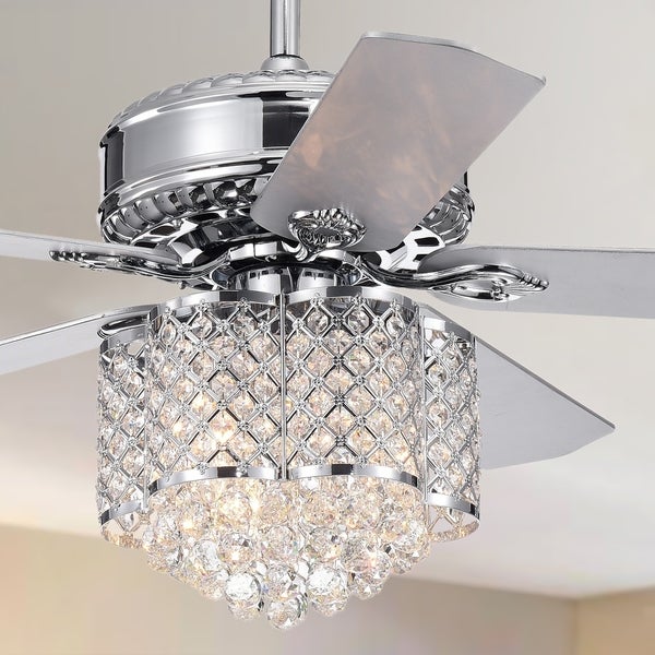 Deidor 52-inch Chrome Ceiling Fan with Crystal Chandelier Shopping - The Best Deals on Ceiling Fans | 27775532