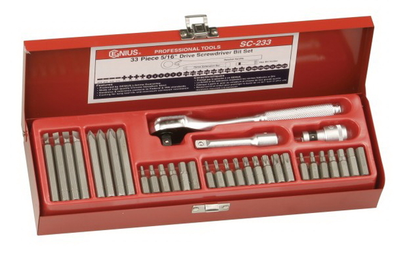 Genius Tools 33PC 5/16 quotHex Shank Screwdriver...