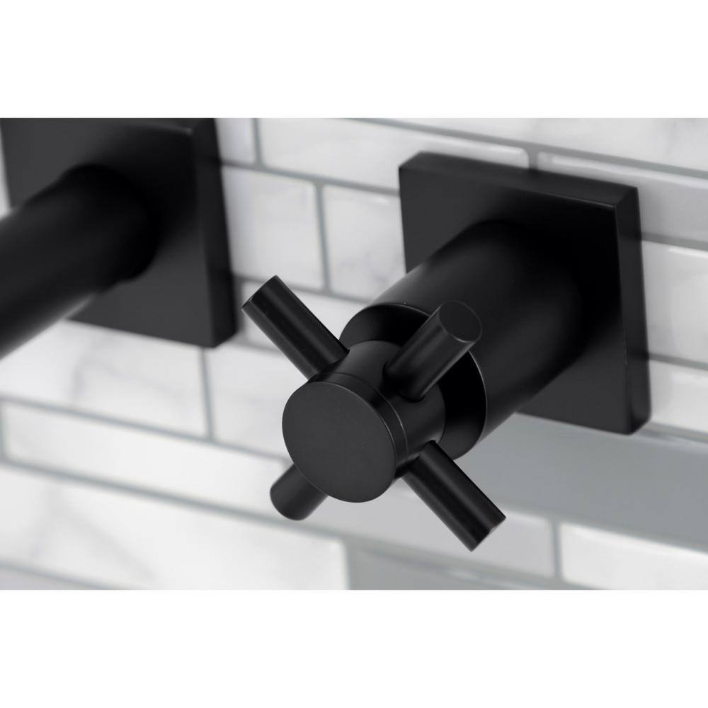 Kingston Brass Concord 2-Handle Wall Mount Bathroom Faucet in Matte Black HKS6120DX