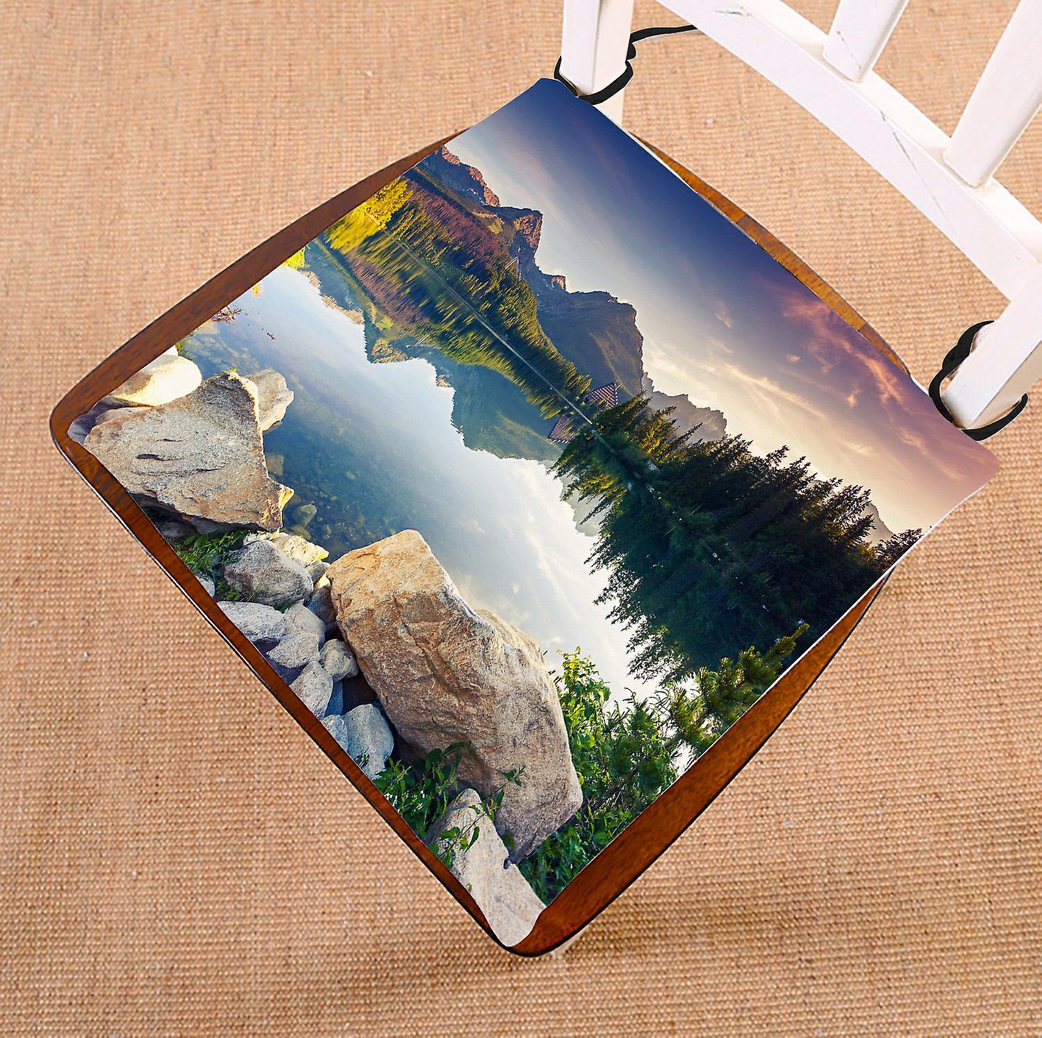 Landscape Nature Scenery Chair Pad， Mountain Lake In National Park Seat Cushion Chair Cushion Floor Cushion 50x50 Cm