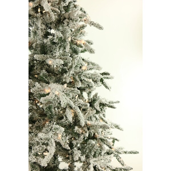 Fraser Hill Farm White 7.5foot Flocked Pine，String Lights