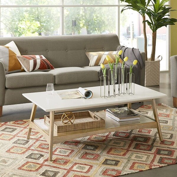 Park Parker Coffee Table with White and Natural Finish MP120-1063 - as picture