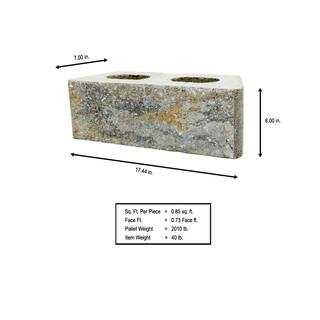 Pavestone RockWall Large 6 in. x 17.5 in. x 7 in. Yukon Concrete Retaining Wall Block (48 Pcs.  34.9 sq. ft.  Pallet) 79850