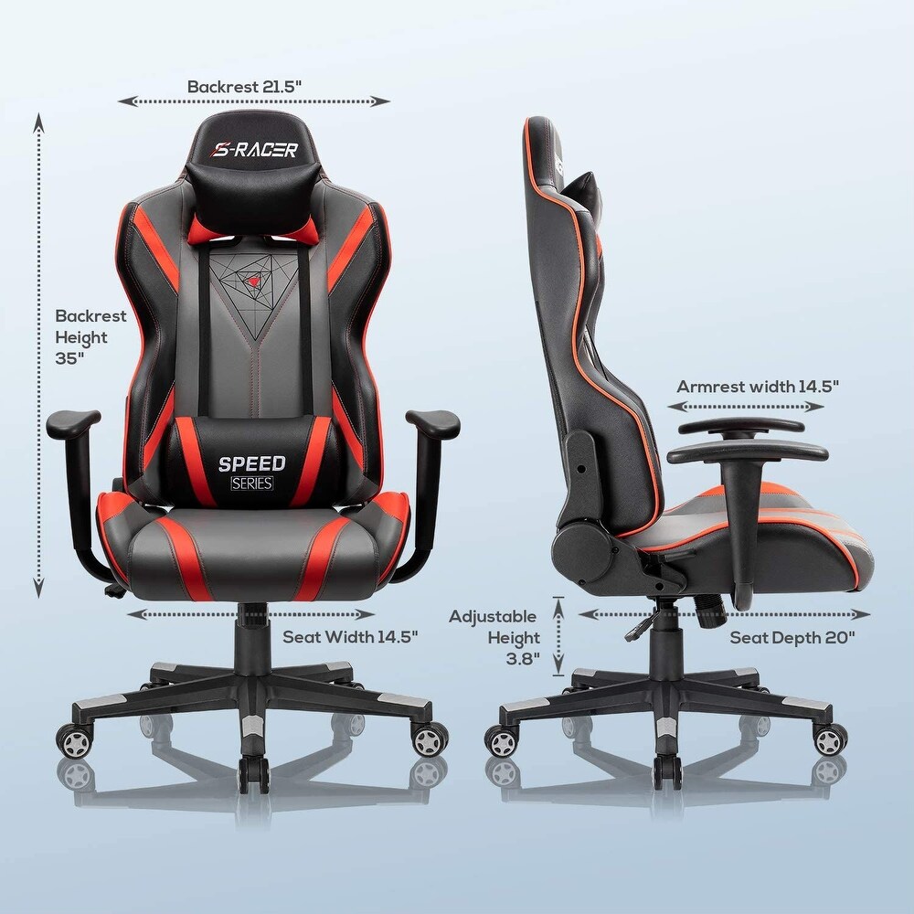 Homall Gaming Chair Racing Office Chair High Back PU Leather Computer Desk Chair Executive and Ergonomic Swivel Chair