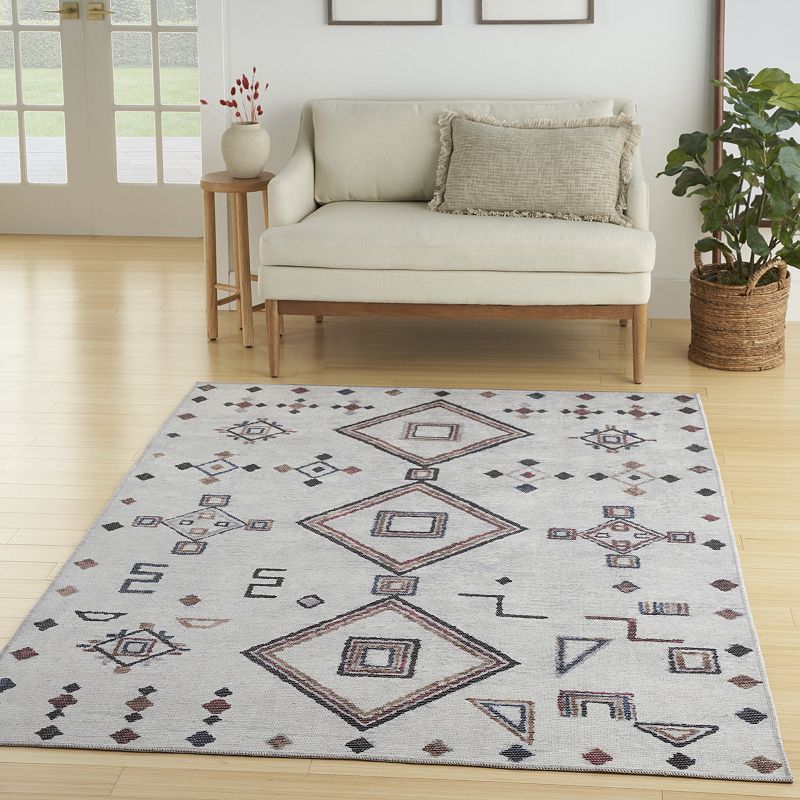 Nicole Curtis Series 1 Bohemian Diamond Washable Indoor Area Rug