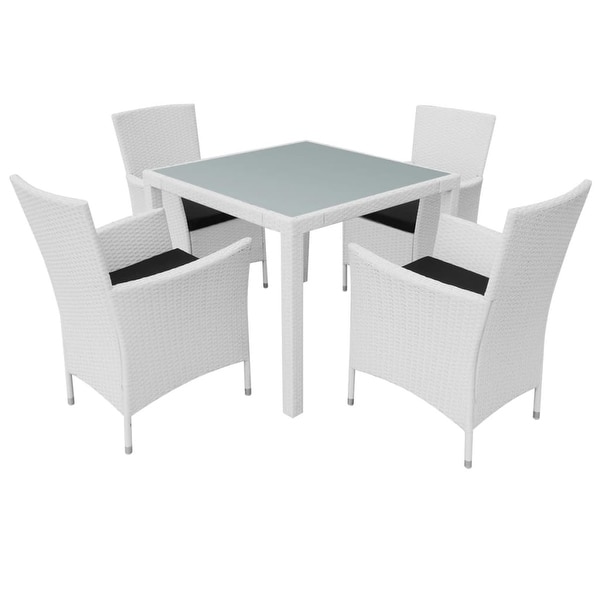 vidaXL Patio Dining Set Patio Table and Rattan Chair Outdoor Furniture Set