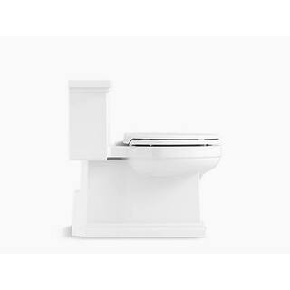 KOHLER Tresham Comfort Height 1-piece 1.28 GPF Single Flush Elongated Toilet with Trip Lever in White Seat Included K-3981-RA-0