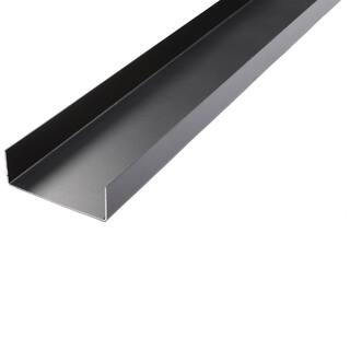 FORTRESS Evolution Steel Black Deck Framing 2 in. x 6 in. x 8 ft. Blank U-Rim Joist 185008141