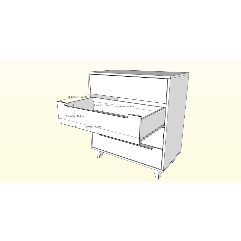 Nexera Modern 4 Drawer Chest in White and Natural Maple