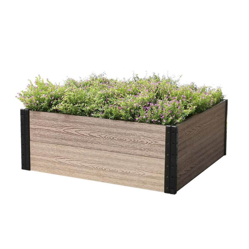 EverBloom 36 in. L x 38 in. W x 14 in. H Deep-Root Composite Raised Garden Bed R143638