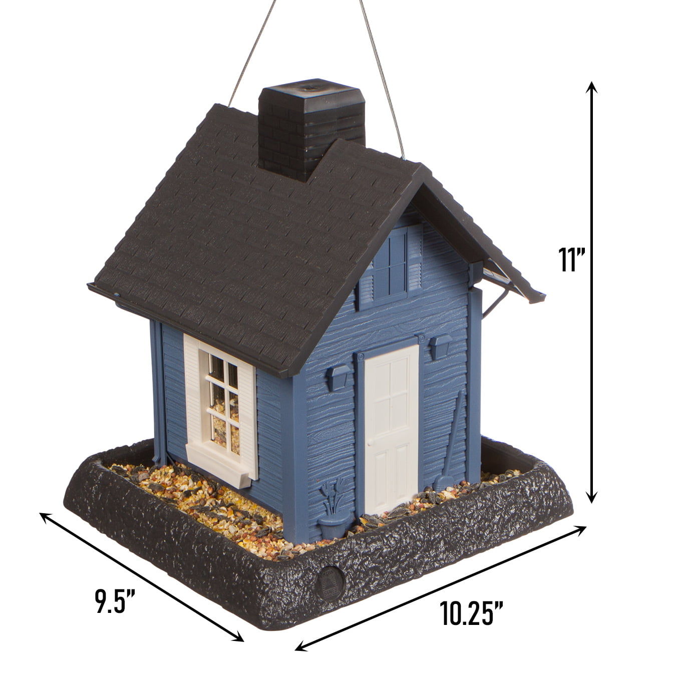 North States Village Collection Blue Cottage Hanging Birdfeeder