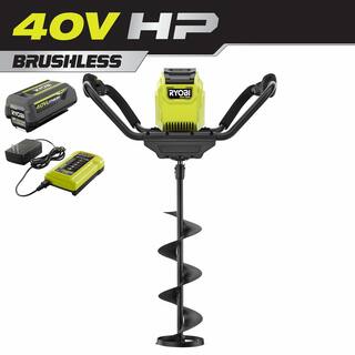 RYOBI 40-Volt HP Ice Auger with 8 in. Bit and 4.0 Ah Battery and Charger RY40712