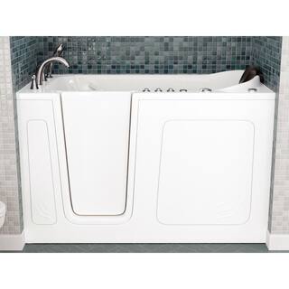 Universal Tubs Safe Premier 59.6 in. x 60 in. x 32 in. Left Drain Walk-in Air and Whirlpool Bathtub in White HD3260LWD-CP