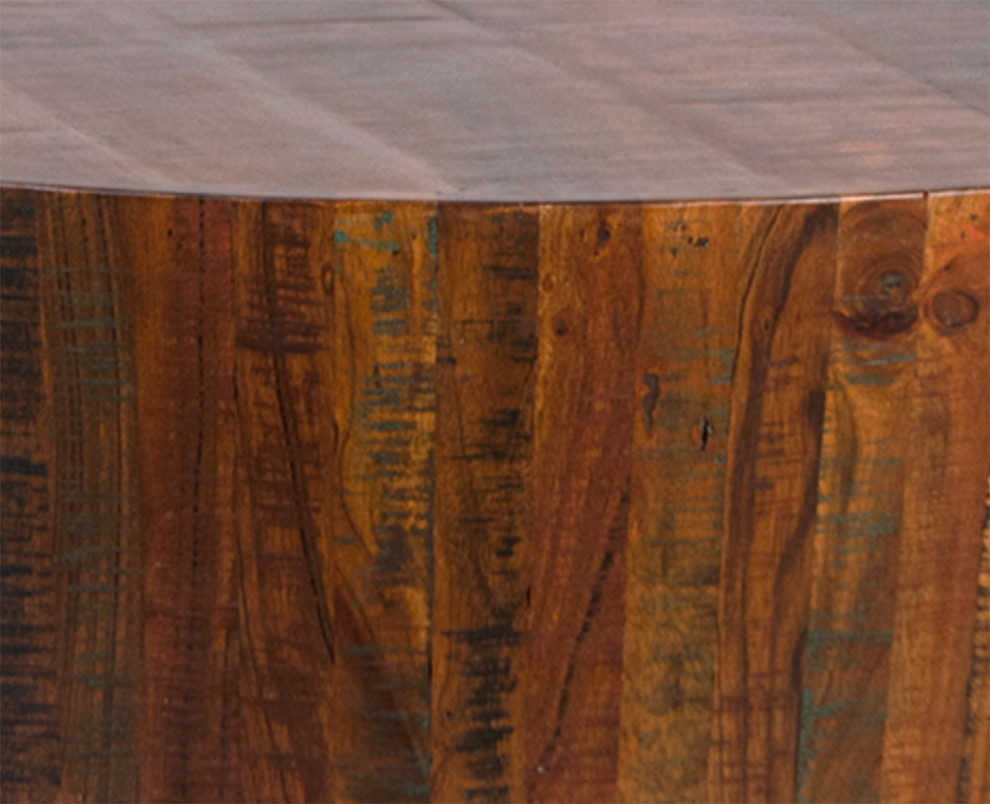 Salvaged Acacia Round Coffee Table   Farmhouse   Coffee Tables   by Design Mix Furniture  Houzz