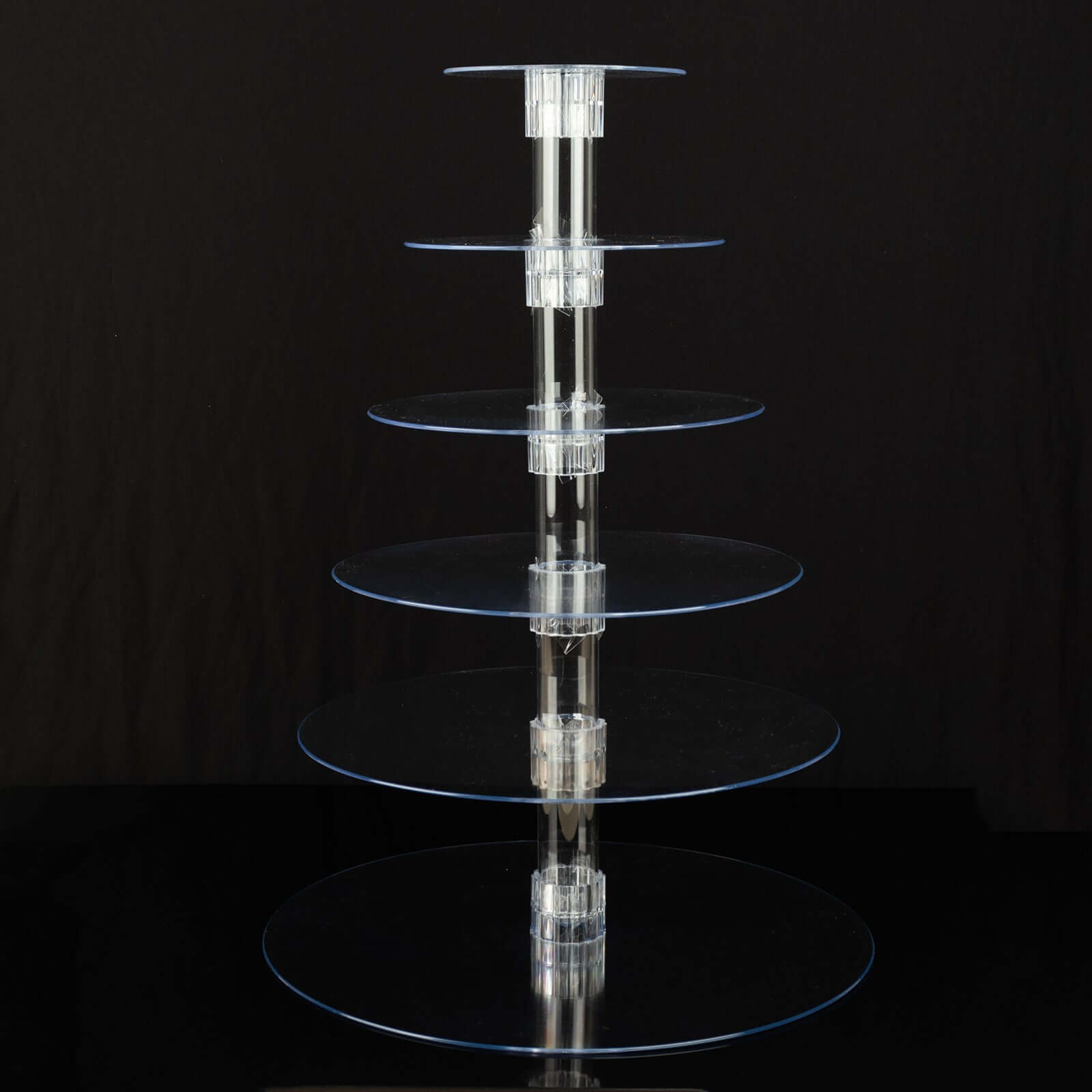 6-Tier Clear Heavy Duty Round Acrylic Cake Stand, Cupcake Tower Dessert Holder Display Stand with Film Sheets - 22