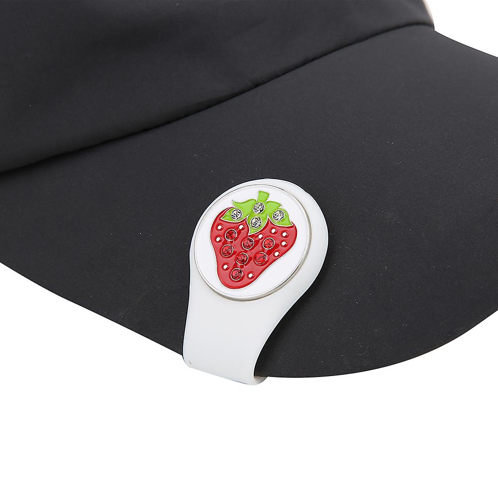 Silicone Compact Golf Ball Marker Fruit Pattern Hat Clip Cap Clamp Accessory Supplieswhite Strawberry