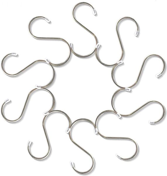 SunGrow S-Shaped Metal Hooks， 10 count