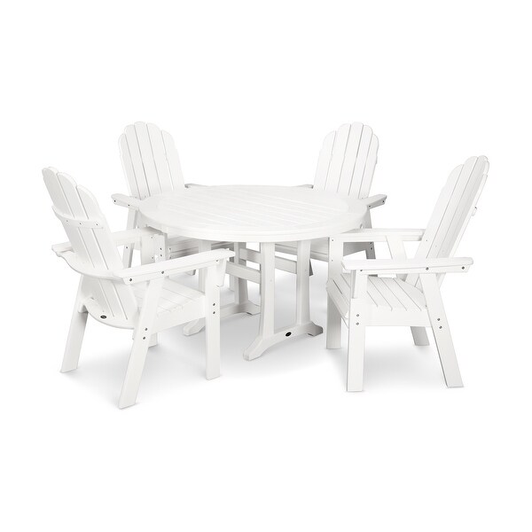 POLYWOOD Vineyard Adirondack 5Piece Nautical Trestle Dining Set