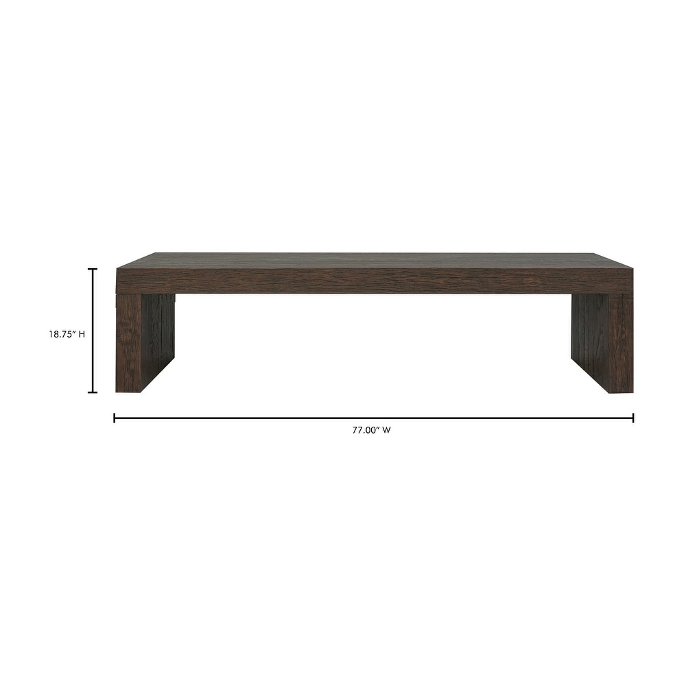 Aurelle Home Eliose Rustic Reclaimed Oak Rectangular Dining Bench